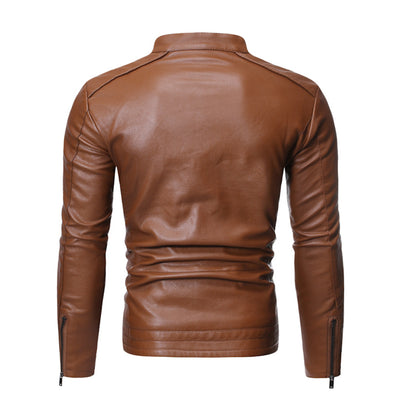 Spring & Autumn Men's Jacket Fashion Trend Korean Slim Fit Casual Men's Leather Jacket Motorcycle Jacket