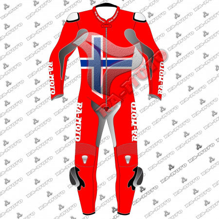 RA-15250 NORWAY FLAG MOTERBIKE LEATHER SUIT 2019