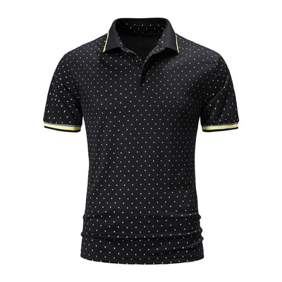 Summer Short Sleeve Basic Stand Collar Polo Shirt Men's T-Shirt Top