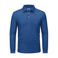 Men's Long Sleeve Polo Shirts Moisture Wicking Lightweight Pullover 3 Buttons Casual T-shirt Fishing Golf Sports Tops