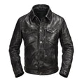 Genuine Leather Jacket Men's Top Layer Goat Leather Retro Casual Short Fashion Motorcycle Riding Jacket Leather Jacket