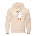 Peace Was Never An Option Cartoons Print Sweatshirts Men Fashion Warm Clothing Autumn Fleece Hooded Big White Duck Funny Hoodie