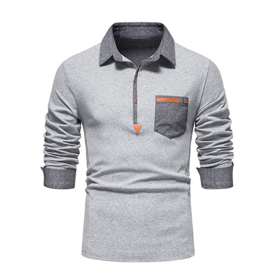 New Fashion Men's Polo Shirt Men's Casual Long-sleeved Casual Polo Shirt High Quality Polo