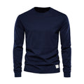 Men's Long Sleeve T-shirts Spring 100% Cotton Work wear Tee Tops Solid Color Pullovers Male T Shirts