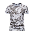 Summer New Men's Hawaiian Leaves Wind 3D Printing Pattern Classic Retro Street Fashion Quick-drying Top Short Sleeves