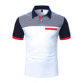 New Men Polo Summer Shirt Contrast Color Short Sleeve Lapel Polo Shirt Tops Clothing Streetwear Casual Fashion Men Polo