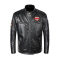 High Quality New Black Indian Skull Embroidery Motorcycle Biker Jacket Men Genuine Leather Jackets