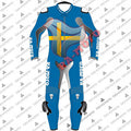 RA-15249 SWEDEN FLAG MOTERBIKE LEATHER SUIT 2019