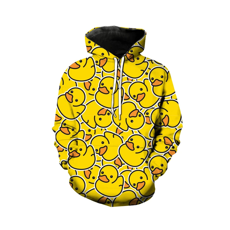 Unisex Funny Duck Animal 3D printed hooded sweatshirt anime casual hooded sweatshirt hip-hop Hoodie
