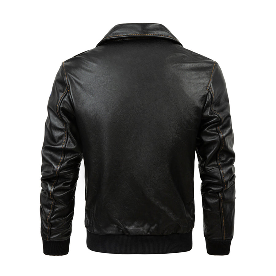 100% Cowhide Genuine Leather Jacket Motor Coat