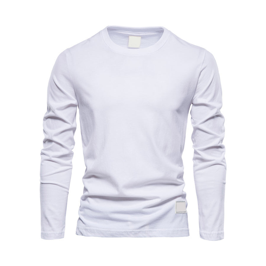 Cotton Long Sleeve T shirt For Men Solid Spring Casual Men's T-shirts High Quality Male Classic Clothes Male T-shirt