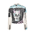 Men's Jacket Monster Head Graffiti Faux Leather Punk Rock Jackets Slim Motorcycle Outwear Male Female