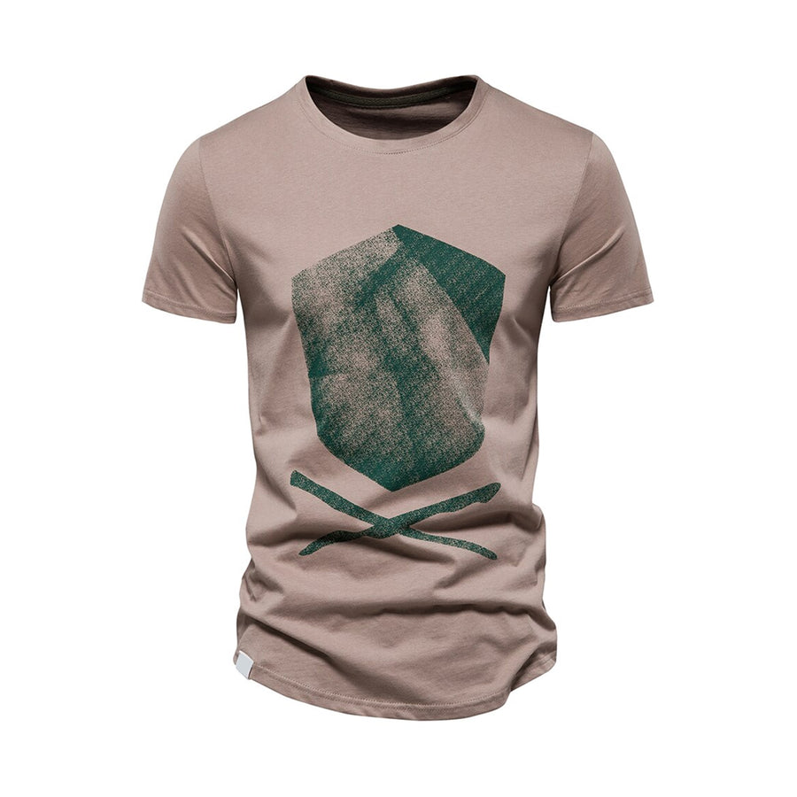 100% Cotton T Shirts for Men Short Sleeve O-neck Fashion Print Slim Fit Men's T-shirts Casual Summer Men's Clothing