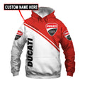 Spring and Autumn Men's 3D Full-body Printed Zip Hoodie Limited Edition DUCATI Fashion Casual Hoodie