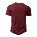 Henley Collar Summer Men Casual Solid Color Short Sleeve T Shirt for Men Polo men High Quality Men's T Shirts