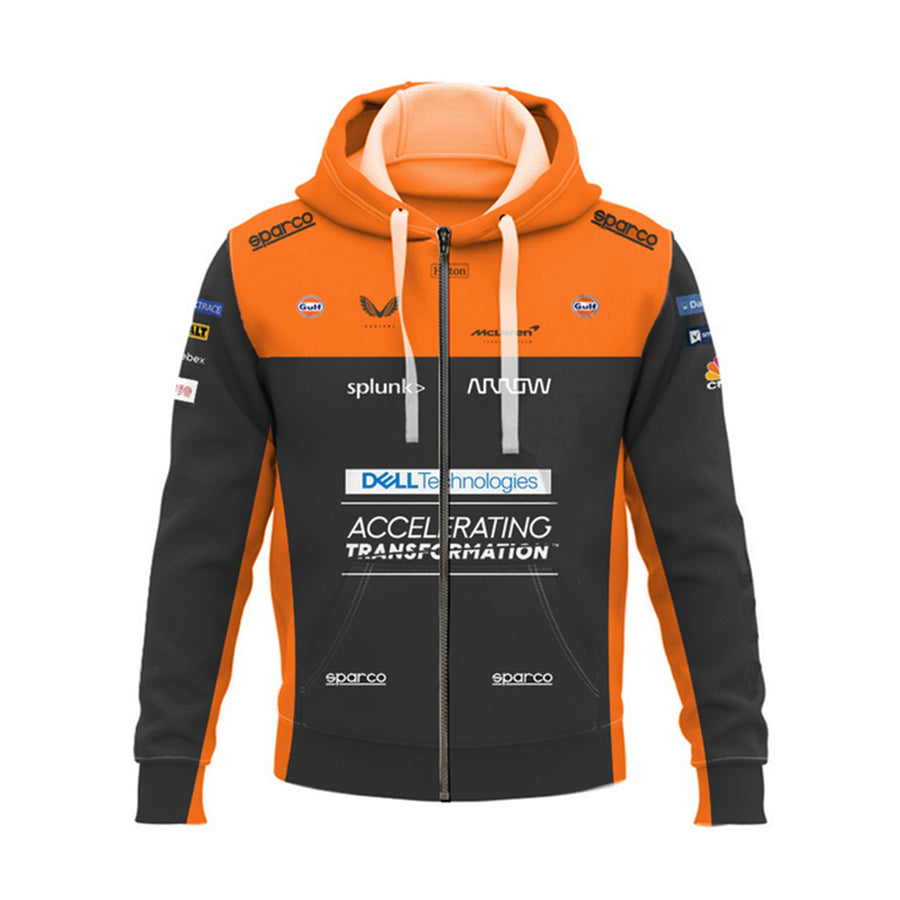 New F1 Formula One McLaren Spring And Autumn Zipper Hoodie Gulf Petroleum Co branded Driver Norris Extreme Sports Pullover