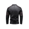 Motorcycle Leather Jacket Men Winter Fleece Tactics Coat Male PU Stand Collar Zipper Autumn Casual Slim Windbreaker