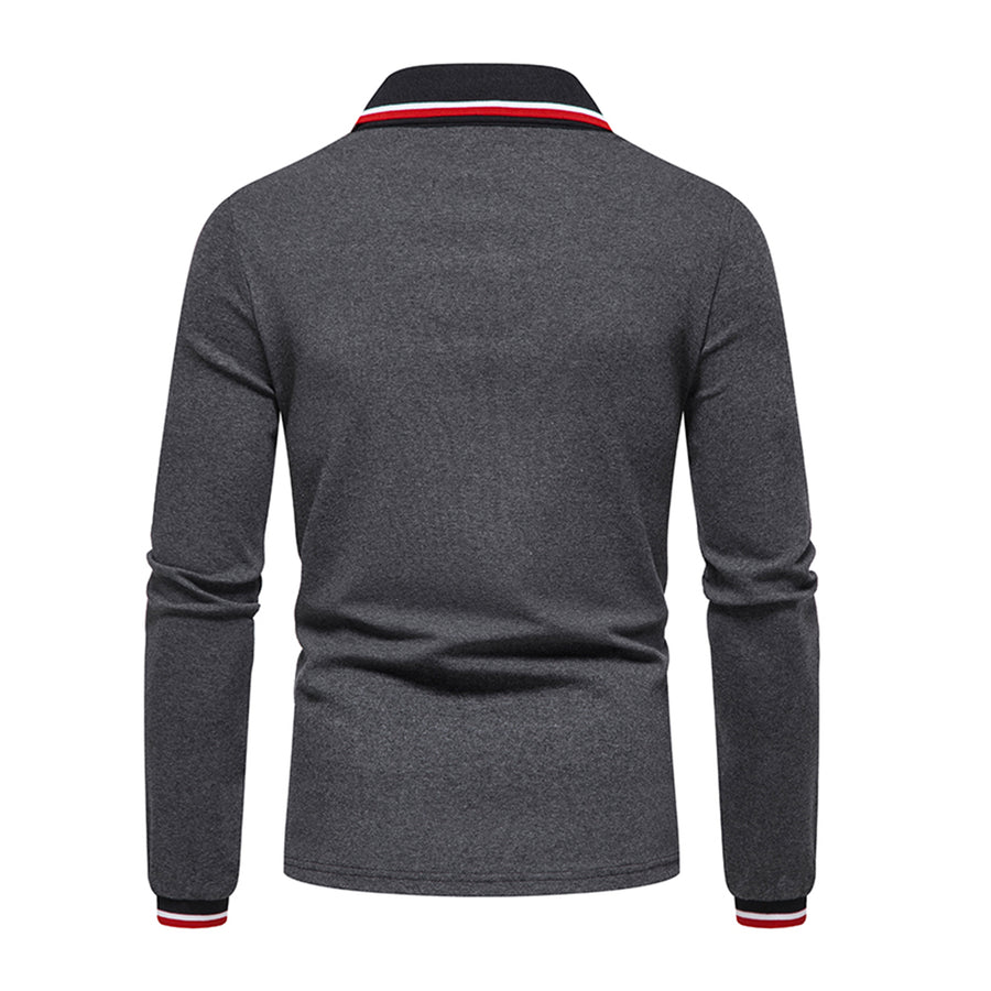New Classic Fashion Men's Polo Shirt Men's Casual Long-sleeved Casual Polo Shirt High Quality Polo