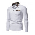 New Classic Fashion Men's Polo Shirt Men's Casual Long-sleeved Casual Polo Shirt High Quality Long Sleeve Check Collar Polo