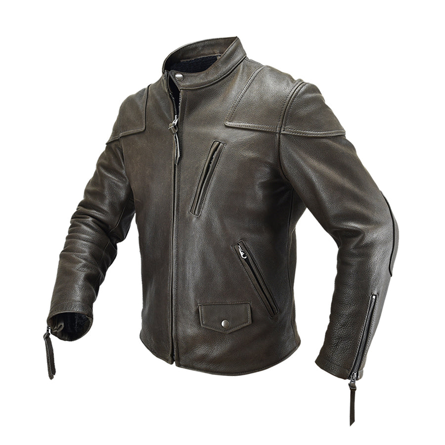Genuine Leather Jacket Men's Top Grain Cow Leather Retro Casual Short Fashion Motorcycle Riding Stand Collar Jacket Leather Jack
