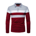 Men Long Sleeve Polo Shirt Contrast Color Polo New Clothing Four Seasons Streetwear Casual Fashion Men Tops