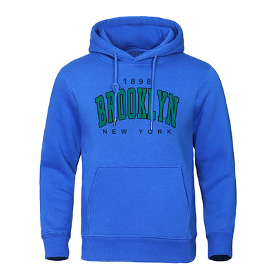 1898 Brooklyn New York Printed Men Hoody Creativity Crewneck Clothing Fashion Oversize Sweatshirt Fashion Crewneck Hoodie Male