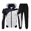 Men Tracksuit Double Zipper Two Pieces Set Men's Sportswear Male Jacket Hoodie & Pants Sweat suit