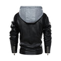 Leather Hooded Men Jacket Autumn Motorcycle Thicken Pu Leather Jackets Casual Windbreaker