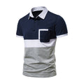 New Men's Polo Men Shirt Fashion color matching Short Sleeve T-Shirt Polo Shirt New Clothing Summer Casual Fashion Men Tops