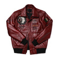 New Indian Embroidery A2 Flying Pilot Suit Genuine Leather Jacket Men's Cowhide Aviator Jackets 100% Leather Red Clothing