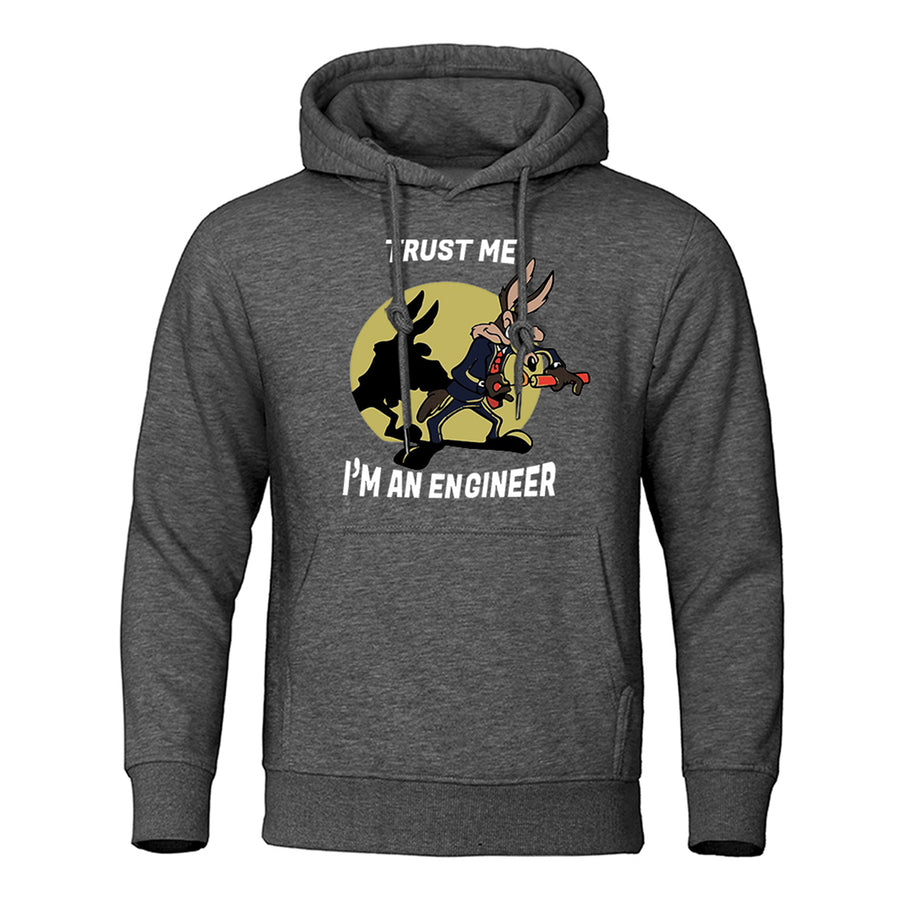 Trust Me I'm An Engineer Hoodie For Men Pure Fleece Vintage Clothing Round Neck Engineering Clothes Classic Oversized Pullovers
