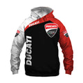 Spring and Autumn Men's 3D Full-body Printed Zip Hoodie Limited Edition DUCATI Fashion Casual Hoodie