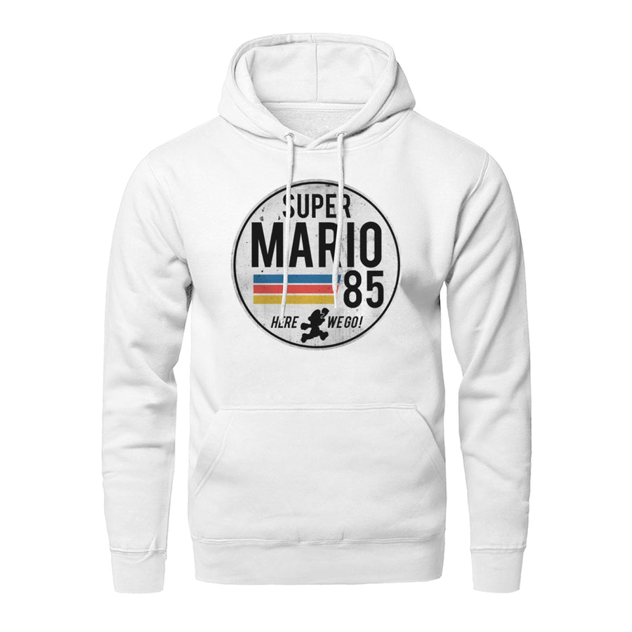 Handsome Fleece Solid Hooded Hoodie Sweatshirt Pullover Coats Fashion Men Spring Autumn Clothes Super Mario 85 print tracksuits