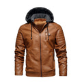 Fashion Leather Jacket Men Autumn Fleece Liner Pu Leather Coats with Hood Winter Male Clothing Casual White Motorcycle Jackets