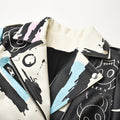Men's Jacket Monster Head Graffiti Faux Leather Punk Rock Jackets Slim Motorcycle Outwear Male Female