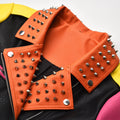 Men's Jacket Tiger Head Graffiti Print Buttonhole Faux Leather Punk Rock Jackets Slim Motorcycle Outwear Male Female