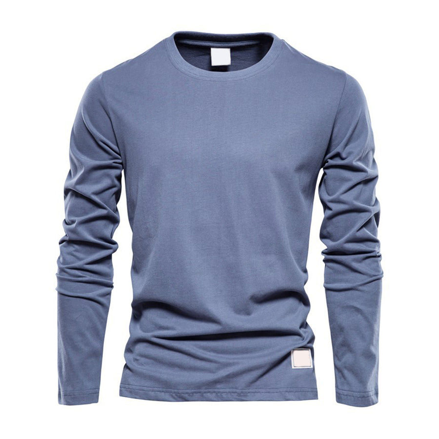Cotton Long Sleeve T shirt For Men Solid Spring Casual Men's T-shirts High Quality Male Classic Clothes Male T-shirt