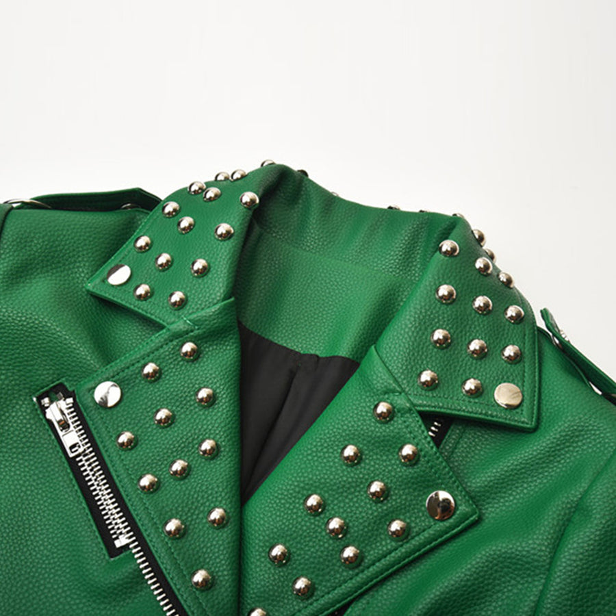 Men's Jacket Hip Hop Buttonhole Faux Leather Punk Rock Jackets Slim Motorcycle Outwear Male Female