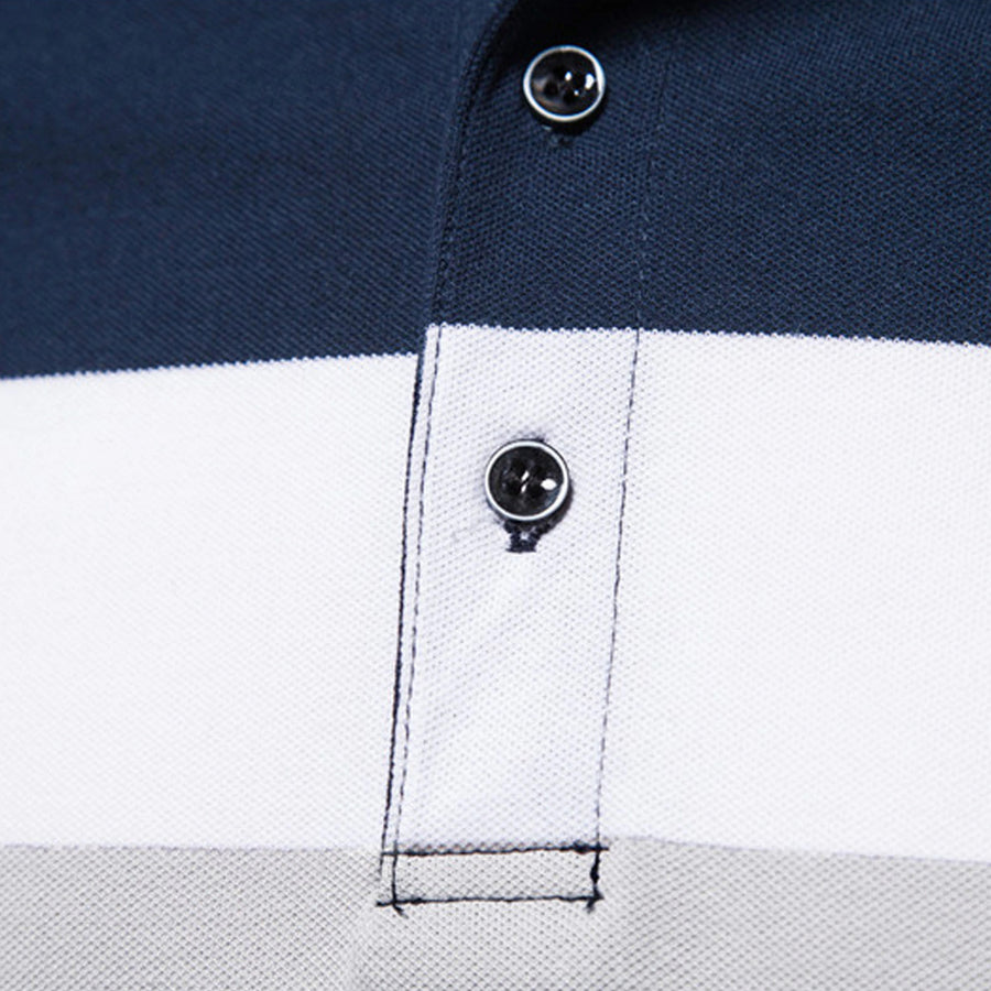 New Men Short Sleeve Polo Contrast Color New Clothing Summer Streetwear Casual Fashion Men Tops