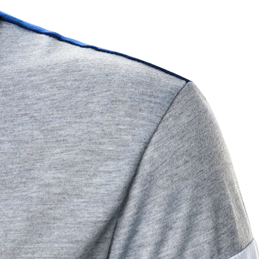 Fashion Patchwork Men Long Sleeve Polo Shirts Casual Turn-down Collar Button Design Tops Summer Harajuku Men's Streetwear