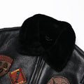 New Air Force Black Shearling Wool Fur Sheepskin Leather Jacket Men Genuine Leather Coat Warm Winter Clothing Motorcycle Jackets