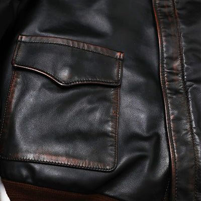 Classic Horsehide Us Air Force Genuine Leather Jacket Men's Vintage Cloth Flight Jacket Retro Motorcycle Coat A2 Style
