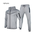 Spring & Autumn Men's New Sports Print Hooded Suit Men's Luxury Plush Zipper Casual Sportswear Suit