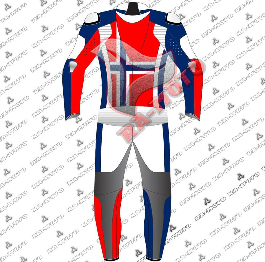 RA-15259 NORWAY FLAG MOTERBIKE LEATHER SUIT 2019